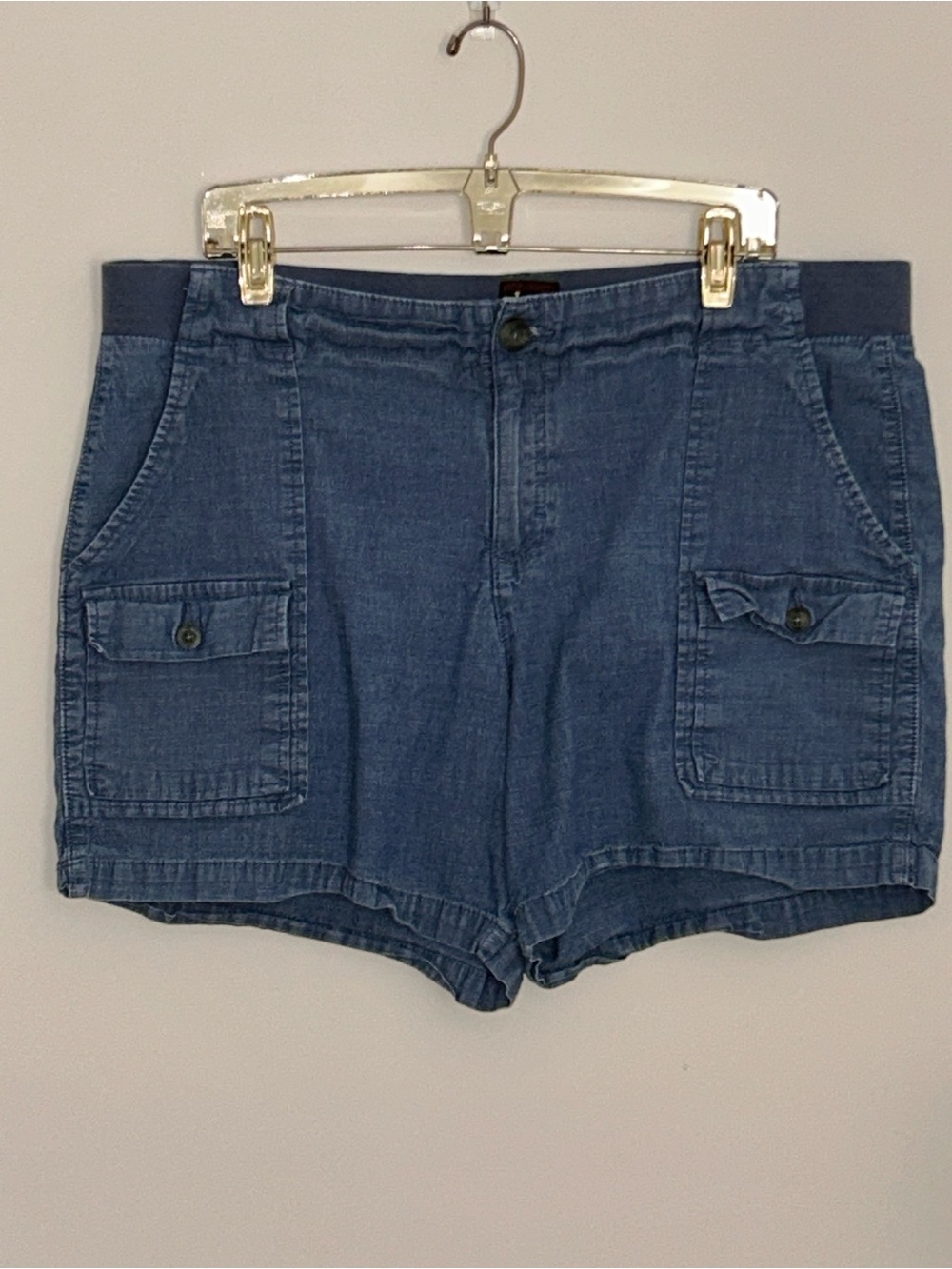 Lee Women's Denim Cargo Shorts in Blue
